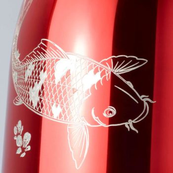 Orfevrerie Anjou Sosso Seau Bowl Etain Champagne Pewter Design Tattoo Fish Gravure